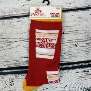 Nissin - Cup Noodles - Red - 🆕 [Size Men's 6-12] - One Pair - Novelty Socks NWT
